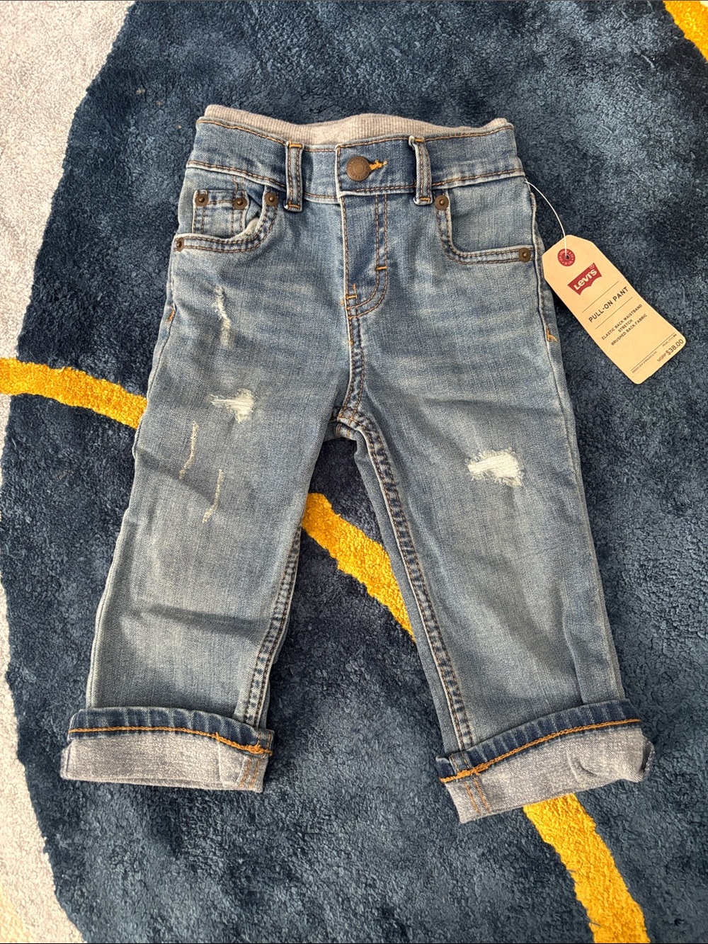 Levi's Toddler Light Blue Distressed Denim Jeans 18M NWt